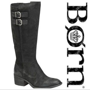 NWOB Born Distressed Black Basil Wide Shaft Boot